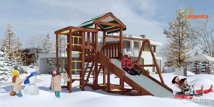 Игровой домик с крышей Савушка 4 сезона Мастер 3 М