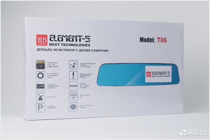Зеркало регистратор с камерой з/х T86 новое