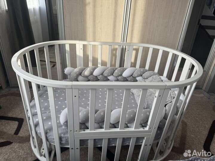 Кроватка трансформер круглая