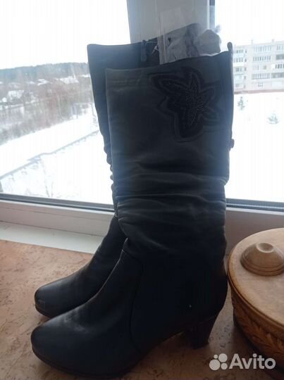 Сапоги женские, зима, натуральная мех и кожа, 40р