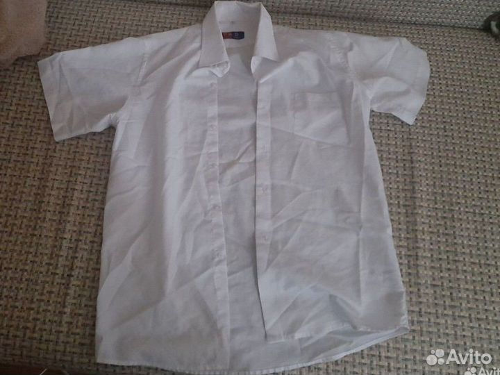Мужская детская рубашка белая,37 размер