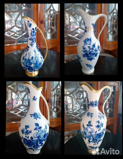 Кувшин-ваза Германии, кобальт, ручная роспись