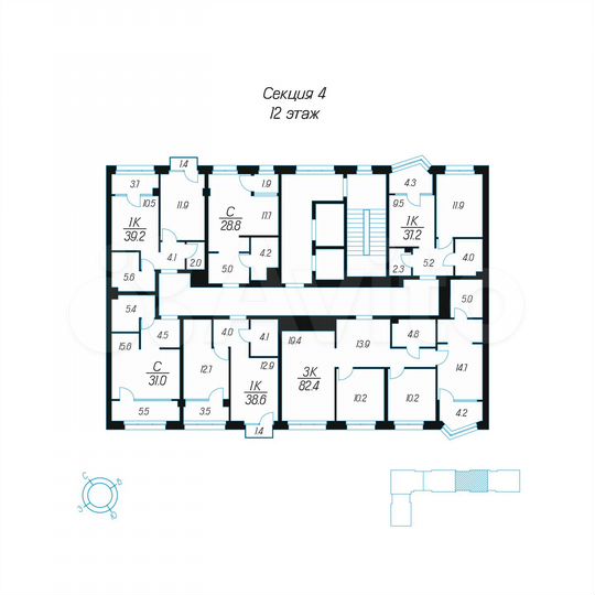 1-к. квартира, 37,2 м², 12/24 эт.