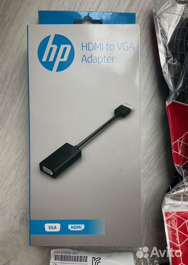 Мышка HP, адаптер hdmi- VGA, соединительные кабели