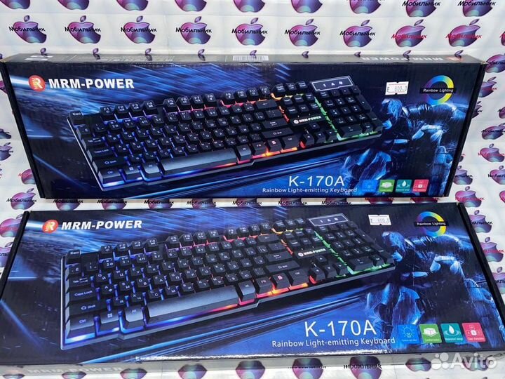 Клавиатура проводная чёрная на подсветке К-170А