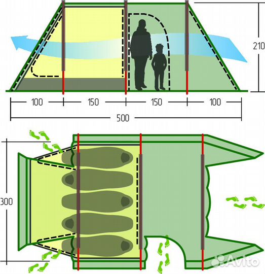 Палатка Carolina 5 Luxe Alexika (Алексика)