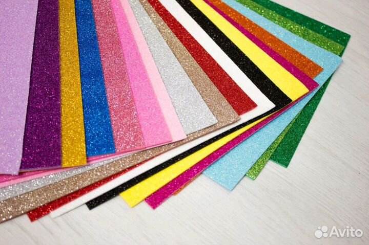 Фоамиран -1 мм., зефирный, махровый, глиттерный