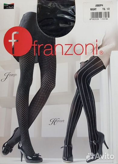 Колготки Италия Franzoni 60d чёрные+ цветн.горошек