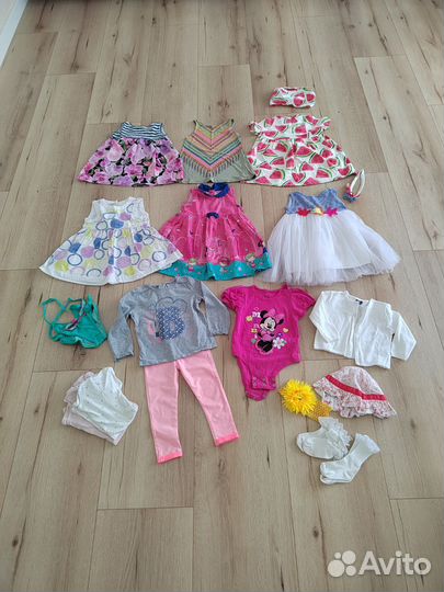 Летние вещи пакетом 86-92 на девочку