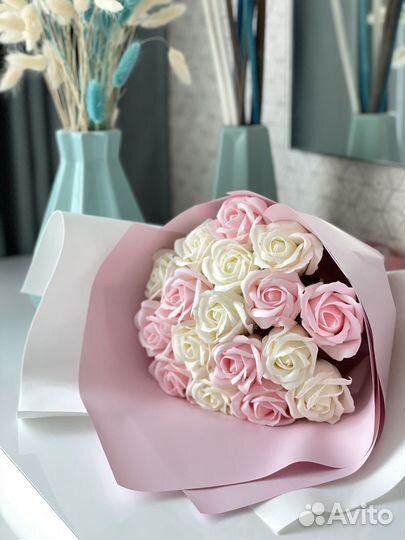 Букет из мыльных роз