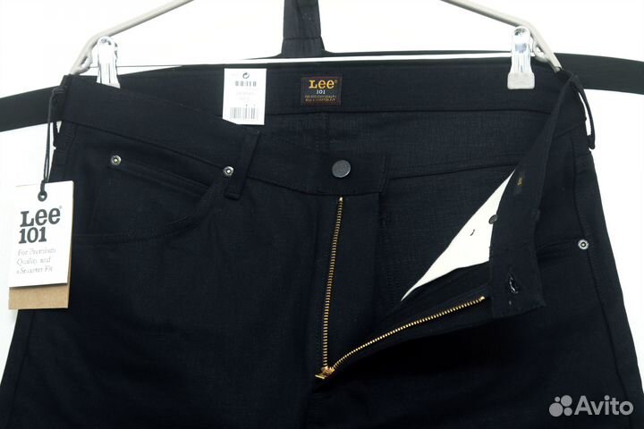 Lee 101Z Black Zip Fly Jeans Новые джинсы селвидж