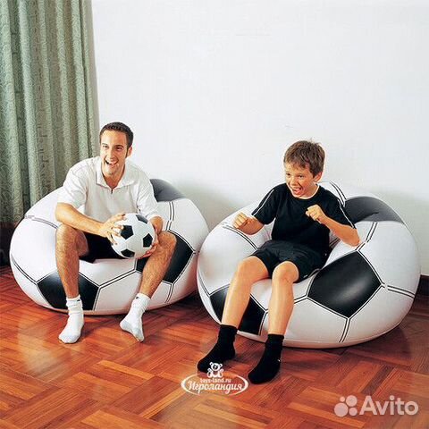 Надувное кресло Футбольный Мяч, 114х112х66 см