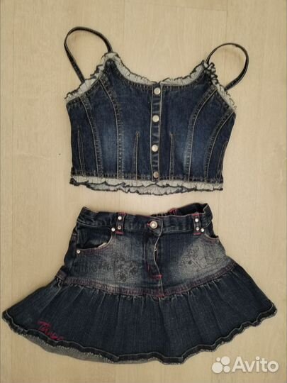 Юбки джинсовые. Пакет. На рост 110-134