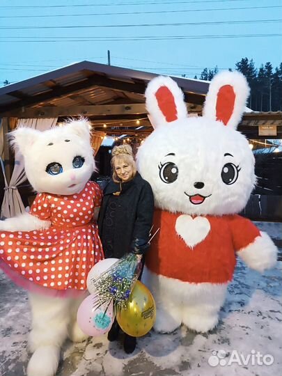 Ростовая кукла Аэро Зайка.Кошка.Поздравление