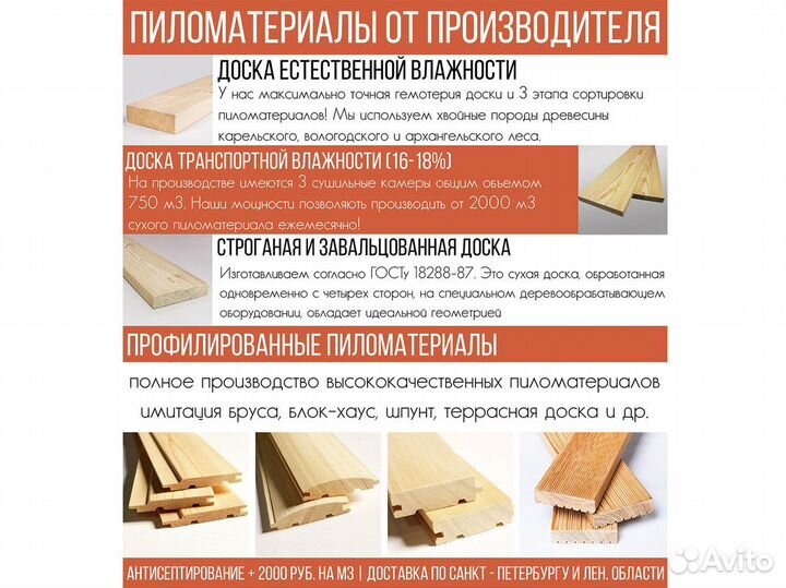 Имитация бруса : 20х146, классик профиль, сорт 1-2, ель