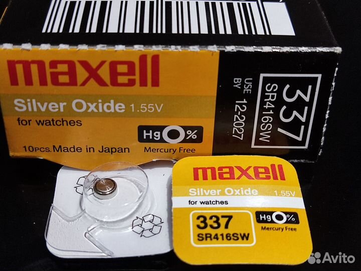 Часовая батарейка Maxell 319 SR527SW 1,55V