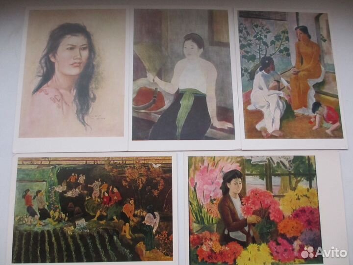 Живопись Вьетнама. 1962 г. изогиз 12 открыток