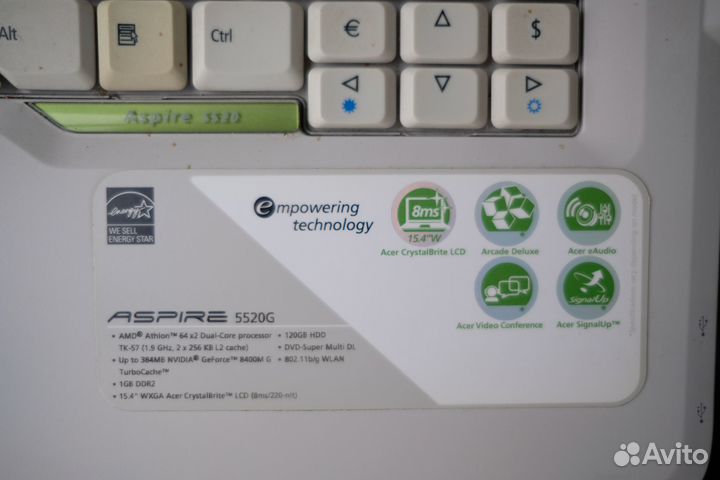 Ноутбук Acer aspire 5520G (на запчасти) без жд