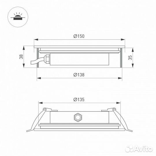 Встраиваемый в дорогу светильник Arlight ART-ground-slim 038166