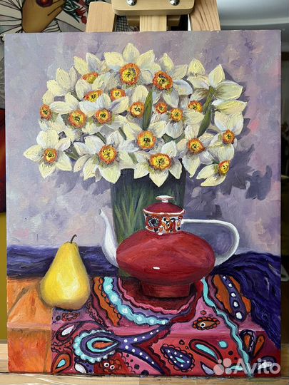 Картина маслом на холсте цветы