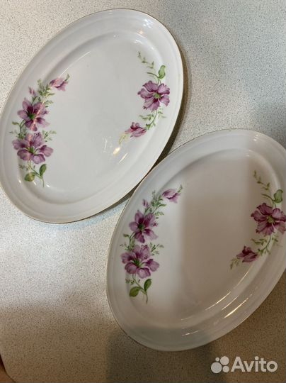 Блюдо овальное для рыбы, селедочница гдр