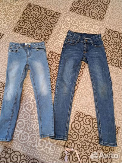 Джинсовки и джинсы на девочку 7-9 лет