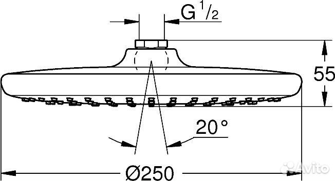 Верхний душ Grohe Tempesta 250 26666000