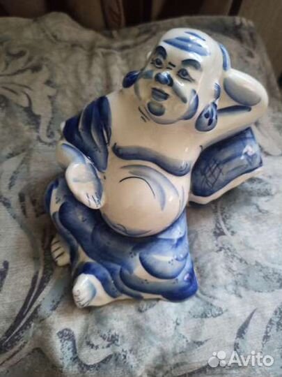 Гедонистическая пепельница гжель Будда