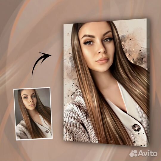 Портрет, картина по фото на холсте в Воронеже