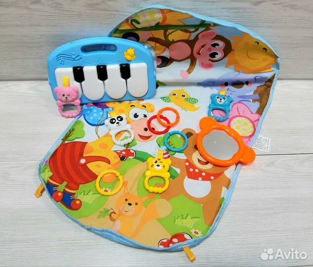 Новый развивающий детский коврик с пианино, не б/у