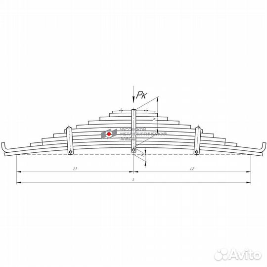 Рессора задняя усиленная 11-и л. камаз 5322 чмз