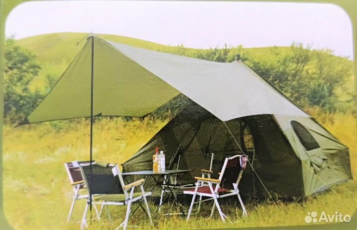 Палатка шатер 5 местная с навесом