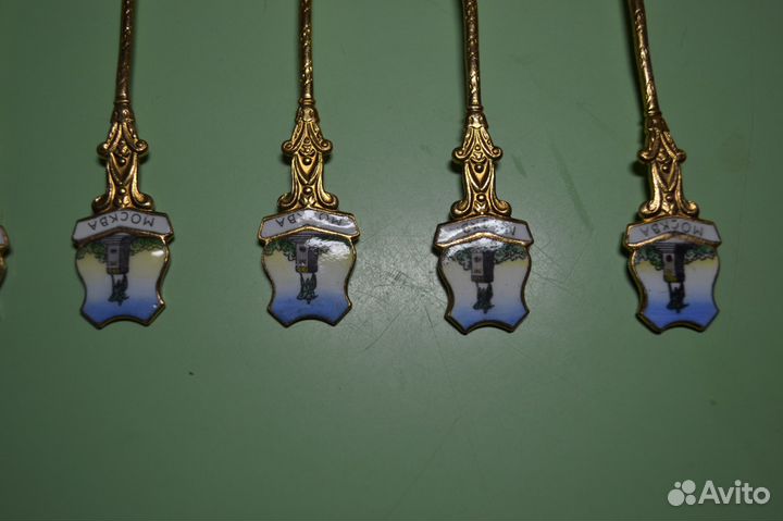 Набор чайных ложек Ростов финифть и Чайная пара