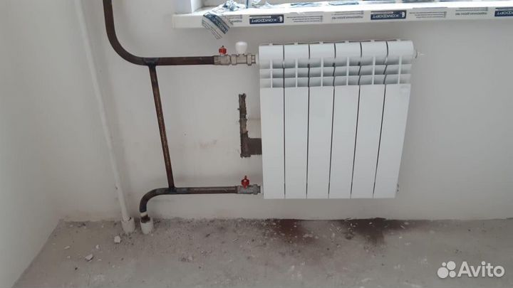 Замена батарей радиаторов отопления, сантехник