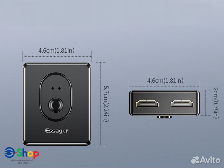 Разветвитель Hdmi Essager 1x2 4K 2.0