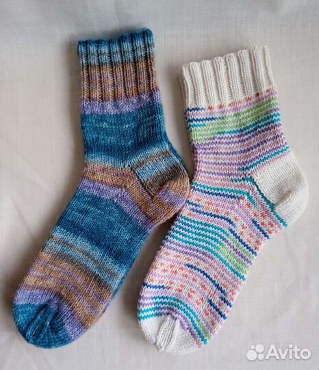 Носки ручной вязки шерстяные