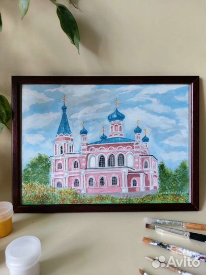 Картина акварель Собор 21*30 оригинал