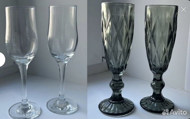 Набор Бокалов для шампанского посуда бокалы рюмки