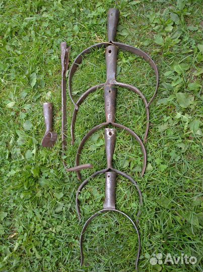 Старинные чугунки ухваты кочерга чапельник
