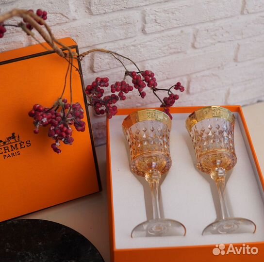 Бокалы Hermes 2 шт для вина в фирменной упаковке