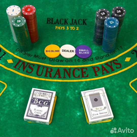 Покер, набор для игры (300 фишек, 2 колоды карт)