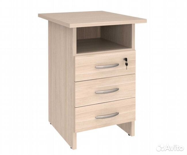 Угловой стол с приставной тумбой и шкафами