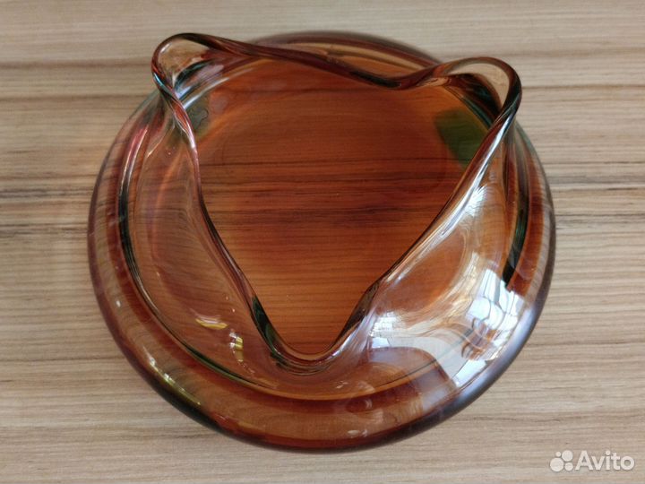 Пепельница СССР ваза цветное стекло карамель