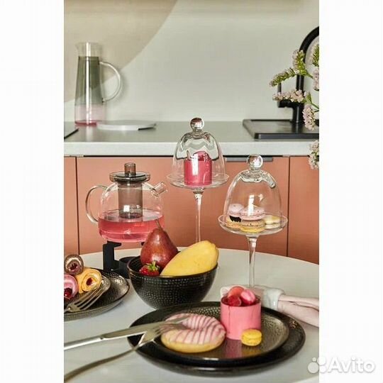 Подставка блюдо для десертов стеклянная конфетница