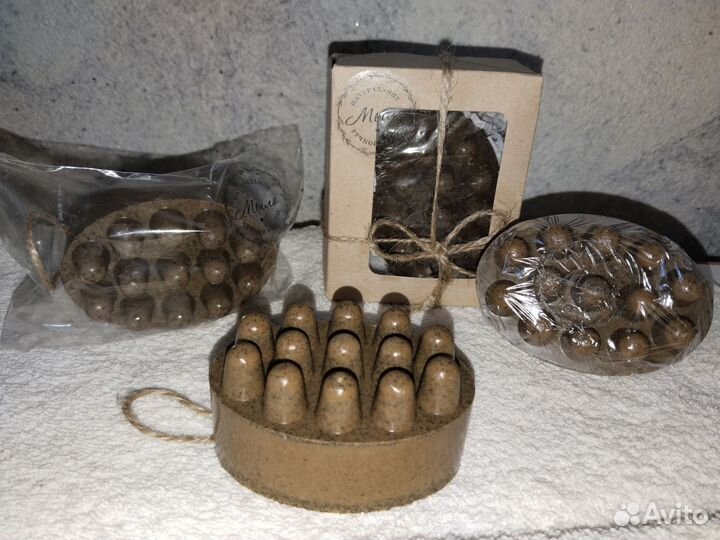 Массажное скраб-мыло с люфой ручной работы