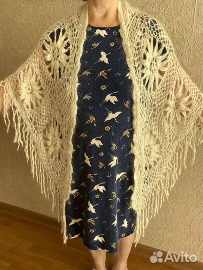 Пуховая косынка паутинка 2000*1200