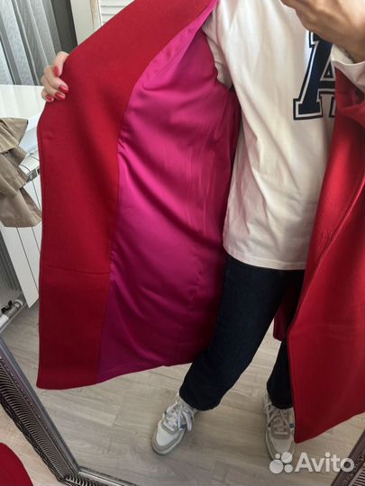 Пальто женское красное s-m