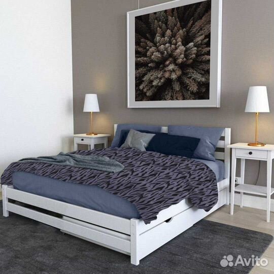 Кровать из натурального дерева 2-спальная 