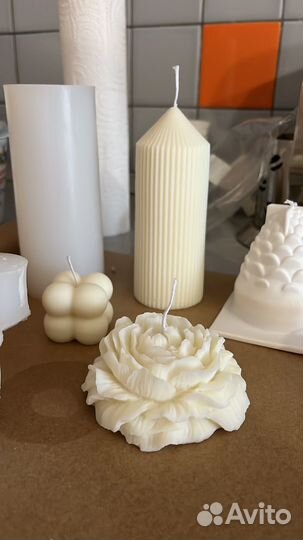 Силиконовая форма цилиндр, молд для свечей