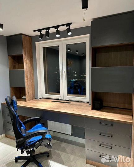 Письменный стол у окна Д246 Egger Cерый камень